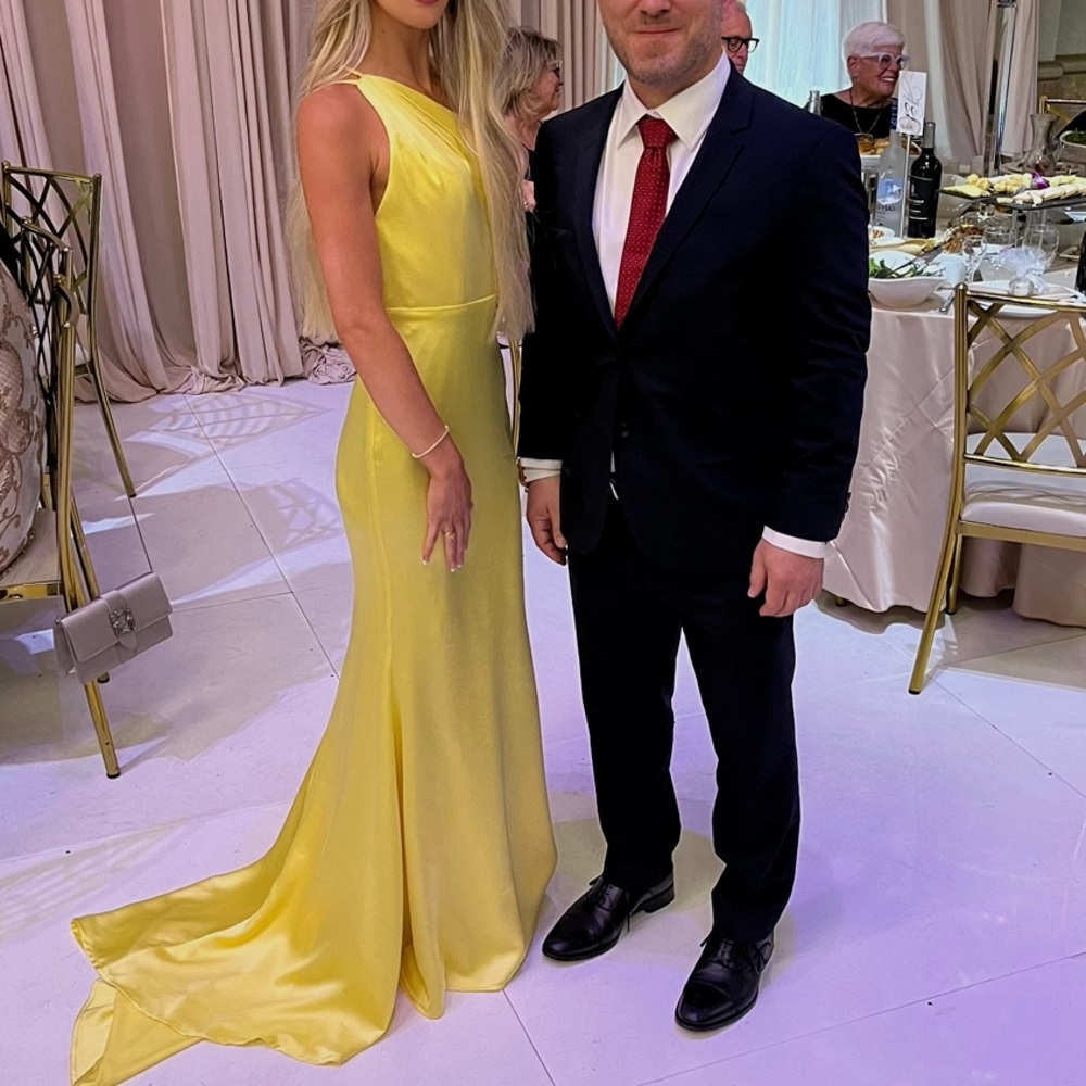 Designer Satin Yellow Gown size 00